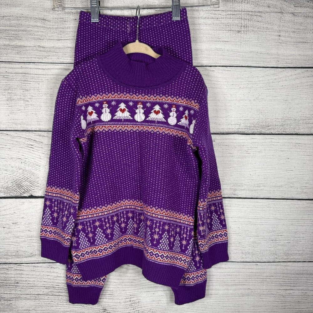 Purple Very Warm Girl's Winter Joggers Suit Set Made in Russia Size 6-7